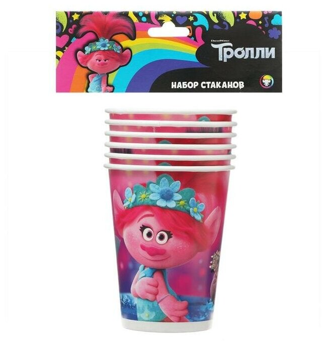Бумажные стаканы Trolls 6шт - фото №3