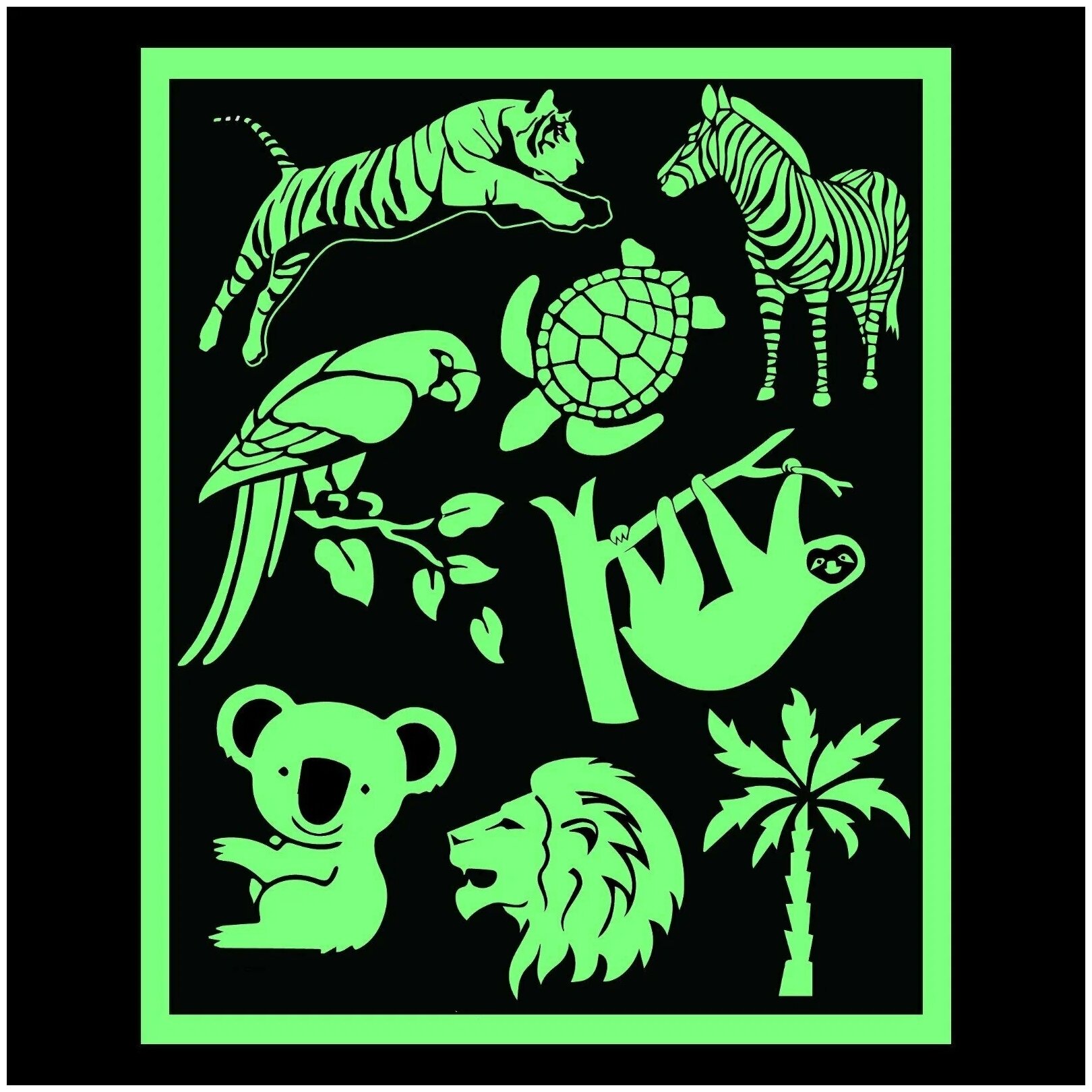 Эврики Набор для рисования в темноте «Дикие животные», с наклейками и раскраской - фотография № 9