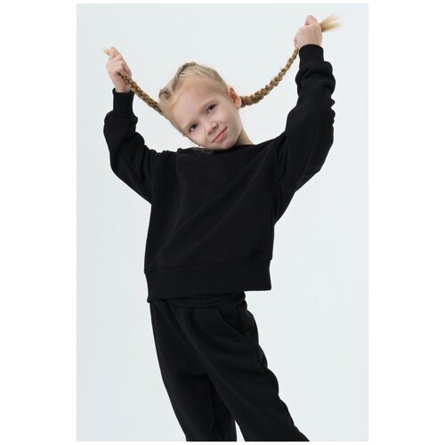 Хлопковый свитшот Ennergiia SS22-Kid01 Черный 146-152