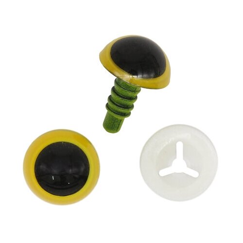 Глазки пластиковые с фиксатором 12мм, 24шт/упак (янтарный)