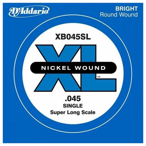 фото Xb045sl nickel wound отдельная струна для бас-гитары, никелированная, .045, super long, d'addario