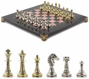 Шахматы с металлическими фигурами "Стаунтон" доска 28х28 см из креноида 120762