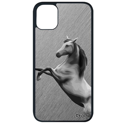 фото Красивый чехол на смартфон // iphone 11 pro max // "лошадь" мустанг конь, utaupia, серый