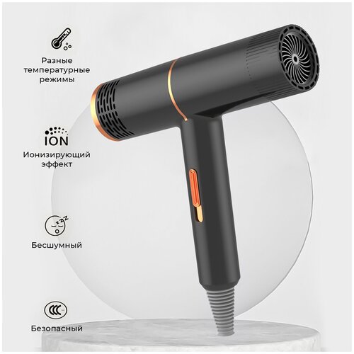 Фен для волос профессиональный с ионизацией черный 119000₽