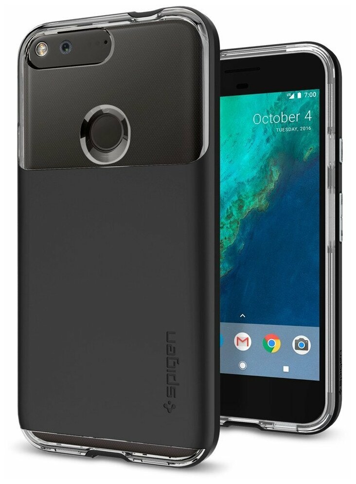 Прозрачный чехол SPIGEN для Google Pixel XL - Neo Hybrid Crystal - Черный - F15CS20907
