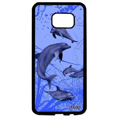 фото Противоударный чехол для смартфона // galaxy s7 edge // "дельфины" морские стиль, utaupia, цветной