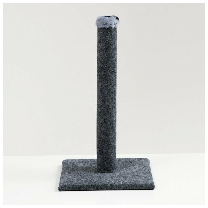 Когтеточка-столбик "Комфорт", ковролин, 30 х 30 х 50 см, серая - фотография № 2