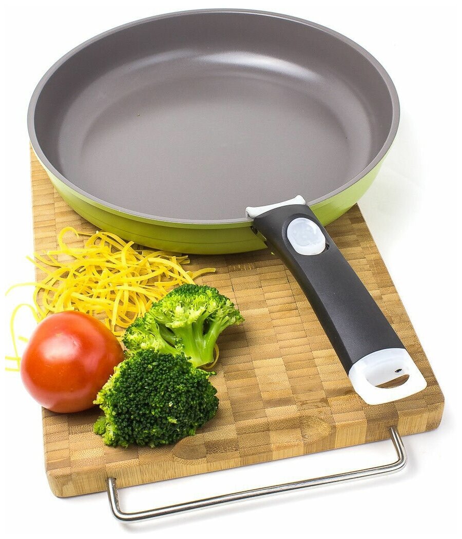 Сковорода Frybest 28 см для всех типов плит с керамическим антипригарным покрытием со съемной ручкой - фотография № 4