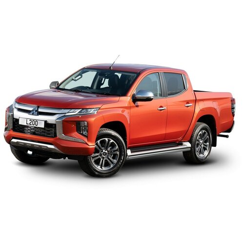 фото Защита штатных порогов d42 rival для mitsubishi l200 v 2018-н. в нерж. сталь, 2 шт r.4016.005