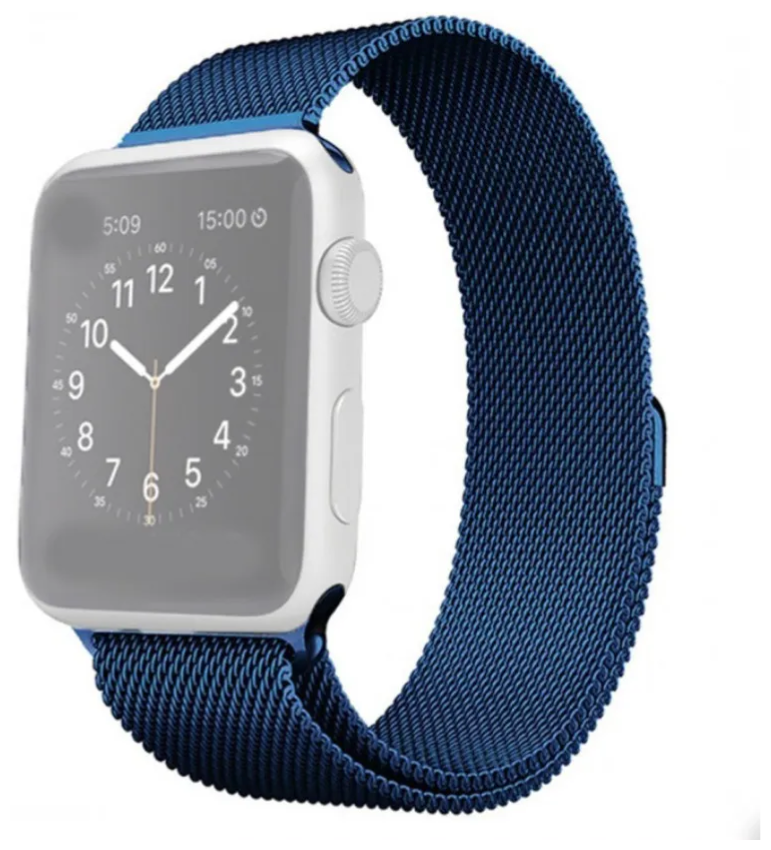 Ремешок для смарт часов KUPLACE / Ремешок для Apple Watch / Миланская петля / Ремешок для Эппл Вотч / Ремешок для Smart Watch, 38-40 мм, синий