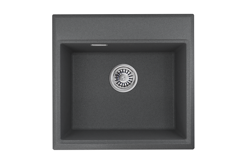 фото Мойка для кухни Comfort 5202, графит (тёмно-серый), врезная, кварцевая, кухонная мойка