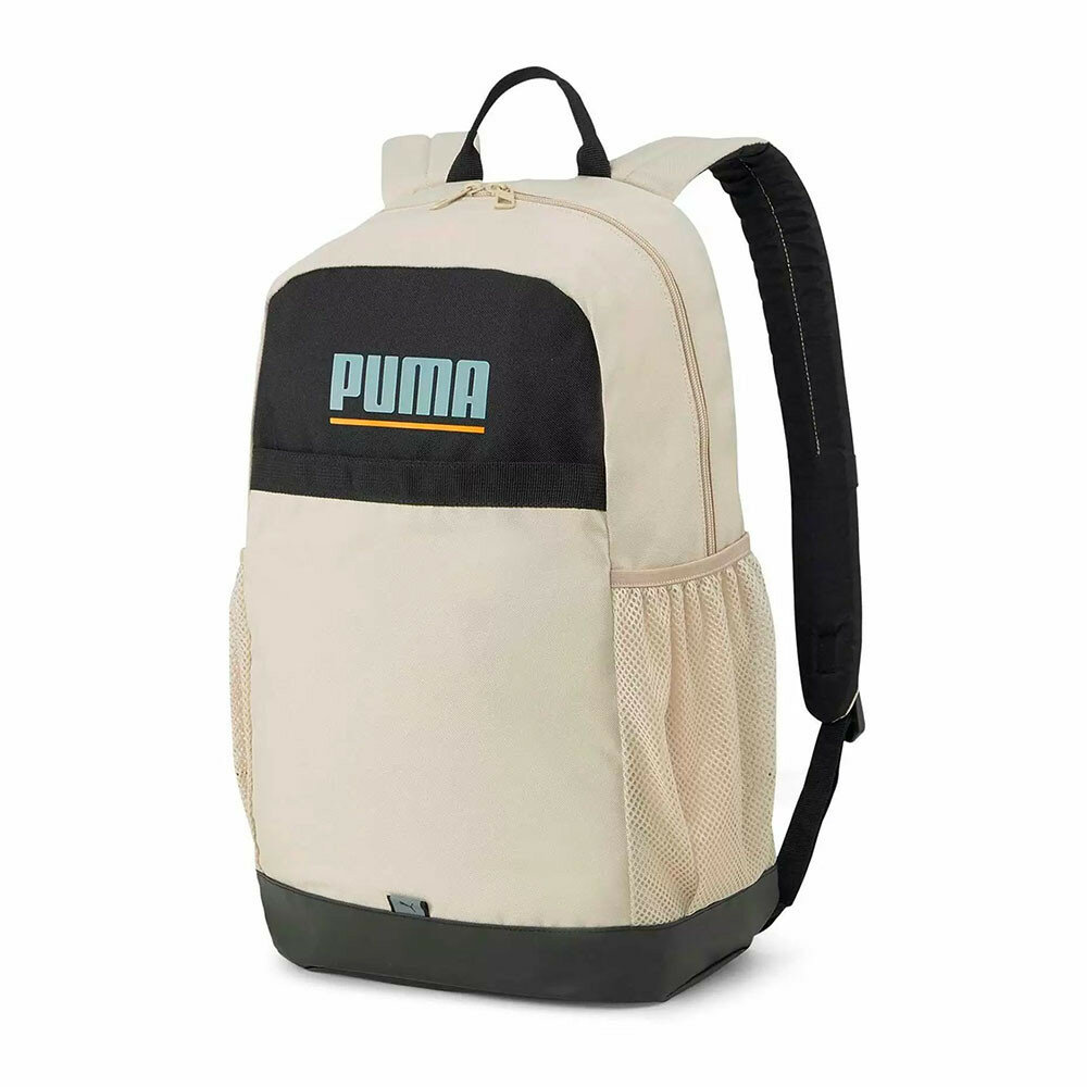 фото Рюкзак спорт. Puma Plus Backpack, 07961504, полиэстер, бежево-черный (45х30х16 см)