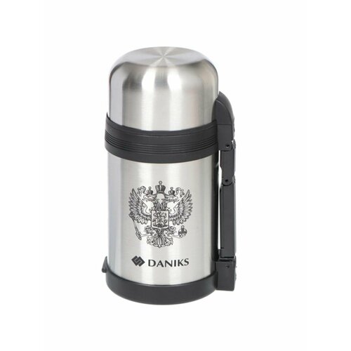 Термосы Daniks серый черный, серый, черный матовый