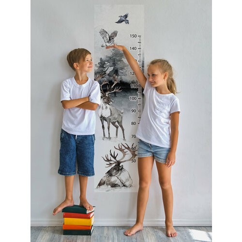 Ростомер детский на стену наклейка ELK FOREST для измерения роста OnPrint