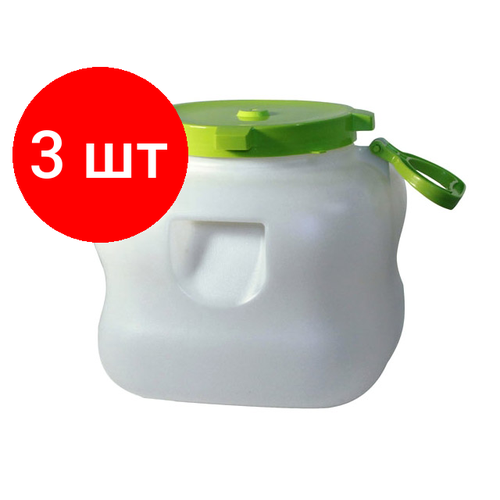 Комплект 3 штук, Бак для жидкостей пластм. с крышкой и ручками 20л IDEA (М6002)