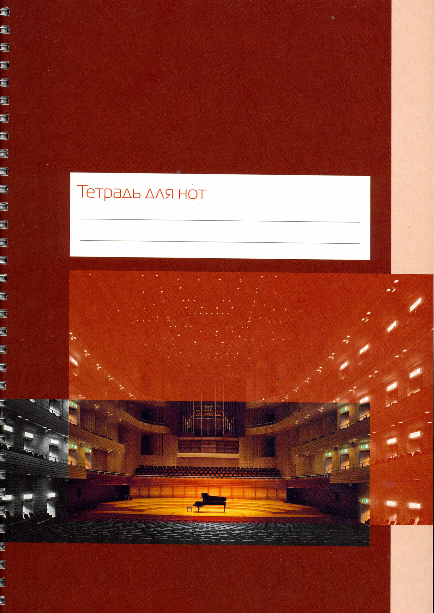 Тетрадь для нот "Концертный зал" (24 листа, А4, вертикальная, на пружине)