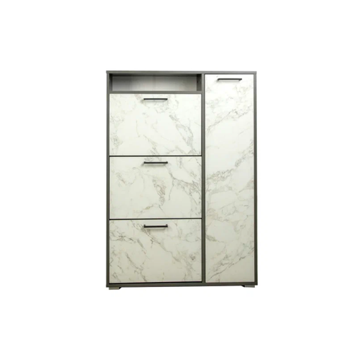 Тумба под обувь Олимп Фиеста-9 Диамант серыймрамор белый 9879₽