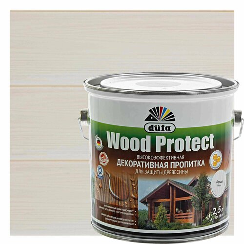 антисептик wood protect цвет орех 10 л Антисептик Wood Protect цвет белый 2.5 л