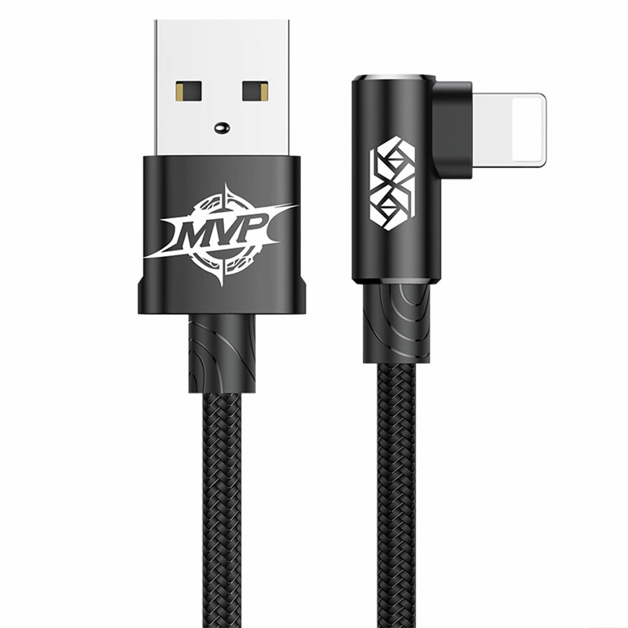 Кабель USB BASEUS MVP Elbow Type USB - Lightning, 2А, 10W, 1 м, черный