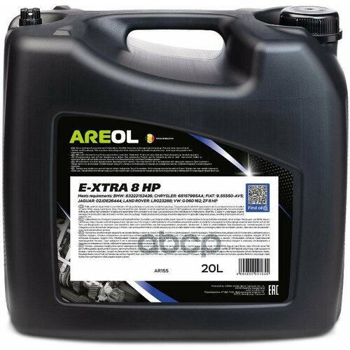 Areol E -Xtra 8 Hp (20L)_Жидк. гидравл. Для Акпп! Синт, Зелен, Аналог Febi 39095Zf 8 Hp, Bmw 83222152426 AREOL арт. AR155