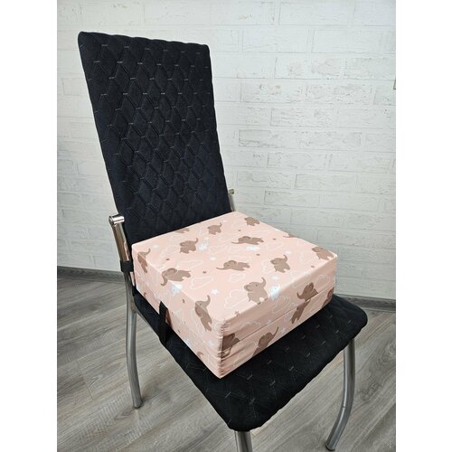 детский бустер сидушка для стула космос Сиденье бустер на стул, сидушка подушка Бустер Слоники персик