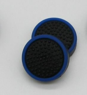 Накладки силиконовые на стики для геймпада Sony PS5 DualSense PS4 DualShock PS3 Xbox 360 Xbox One - черные с синим. 4 шт