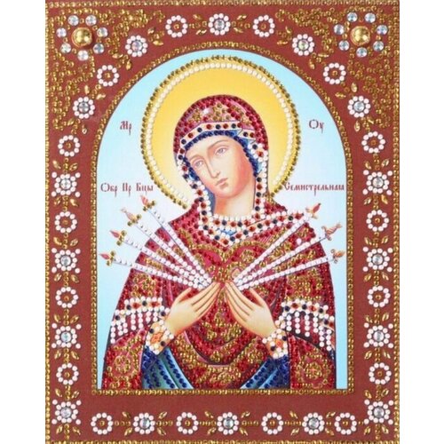 Алмазная мозаика 20х30см Икона Пресвятая Богородица 30 цветов страз картонная коробка 707₽