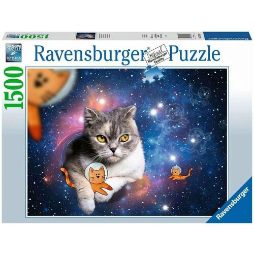 Пазл для взрослых Ravensburger 1500 деталей: Кошки в космосе пазл ravensburger 1500 деталей забавный кот на биг бене 160099