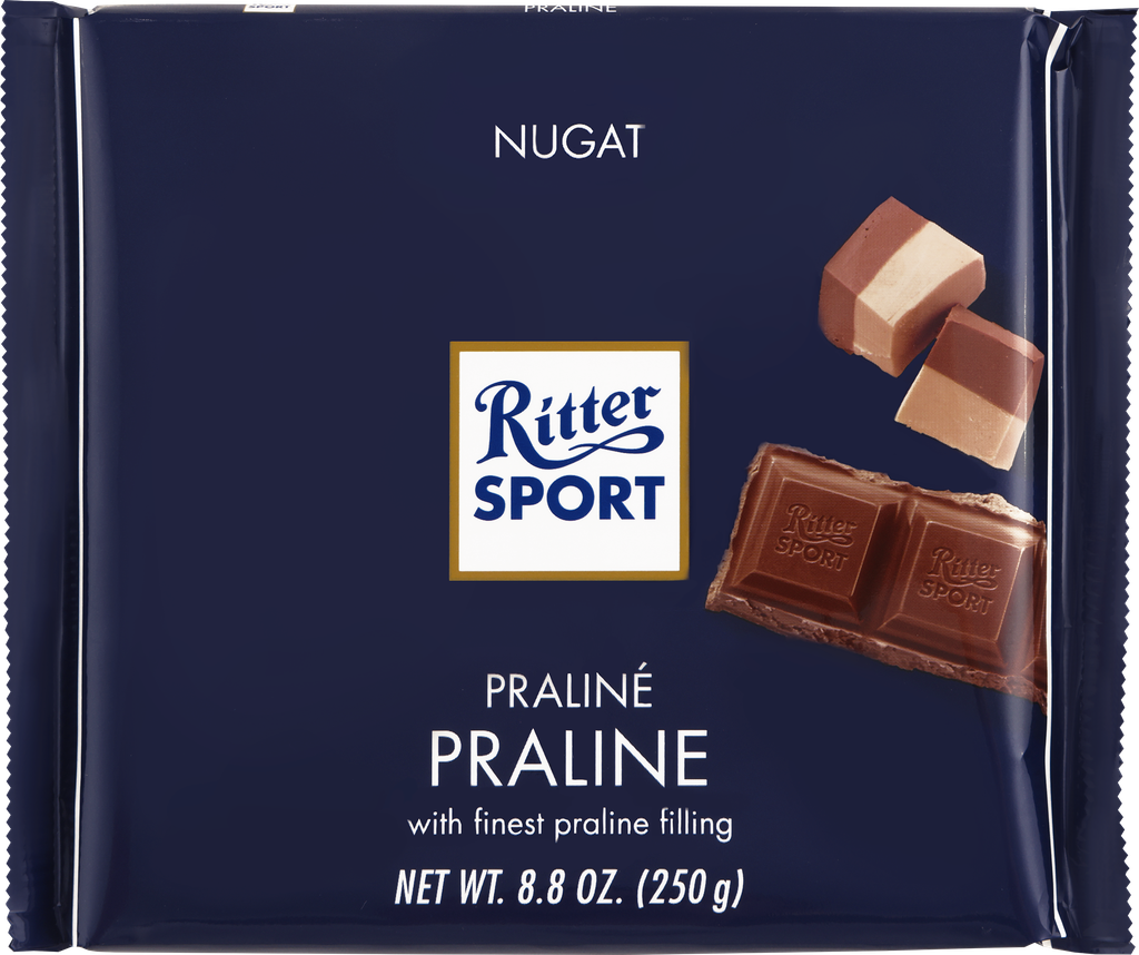 Шоколад молочный RITTER SPORT Шоколадно-ореховый десерт с пралиновой начинкой, 250г