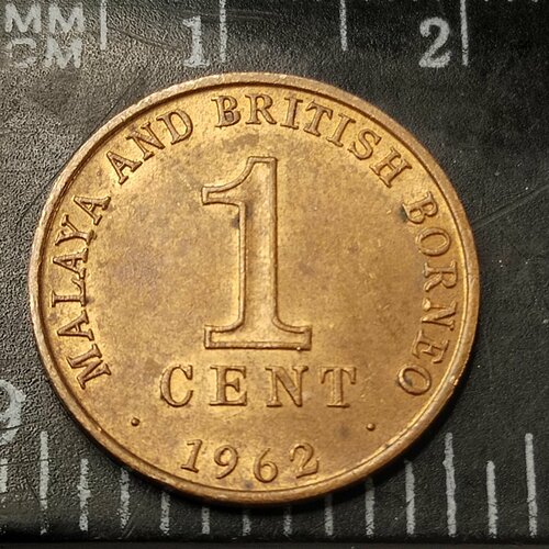 малая и борнео 1 цент 1943 король георг vl Малая и Британское Борнео 1 цент 1962. Королева Елизавета. AUNC.