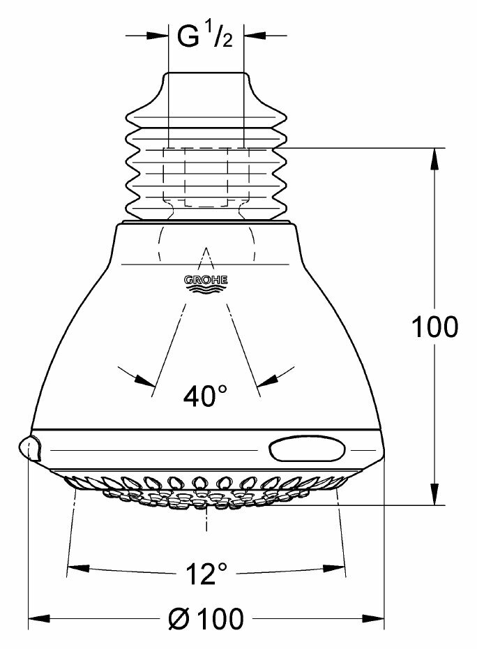 Верхний душ Grohe Movario 100 Five - фото №5