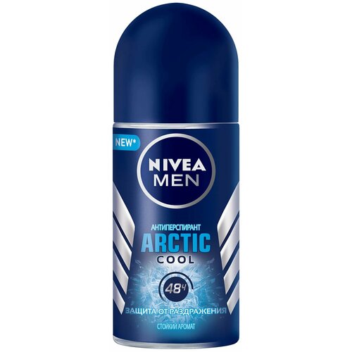 Nivea Антиперспирант ролик Men Arctic Cool, 50 мл, 50 г антиперспирант мужской nivea men arctic ocean 48 ч защита от раздражения 150 мл