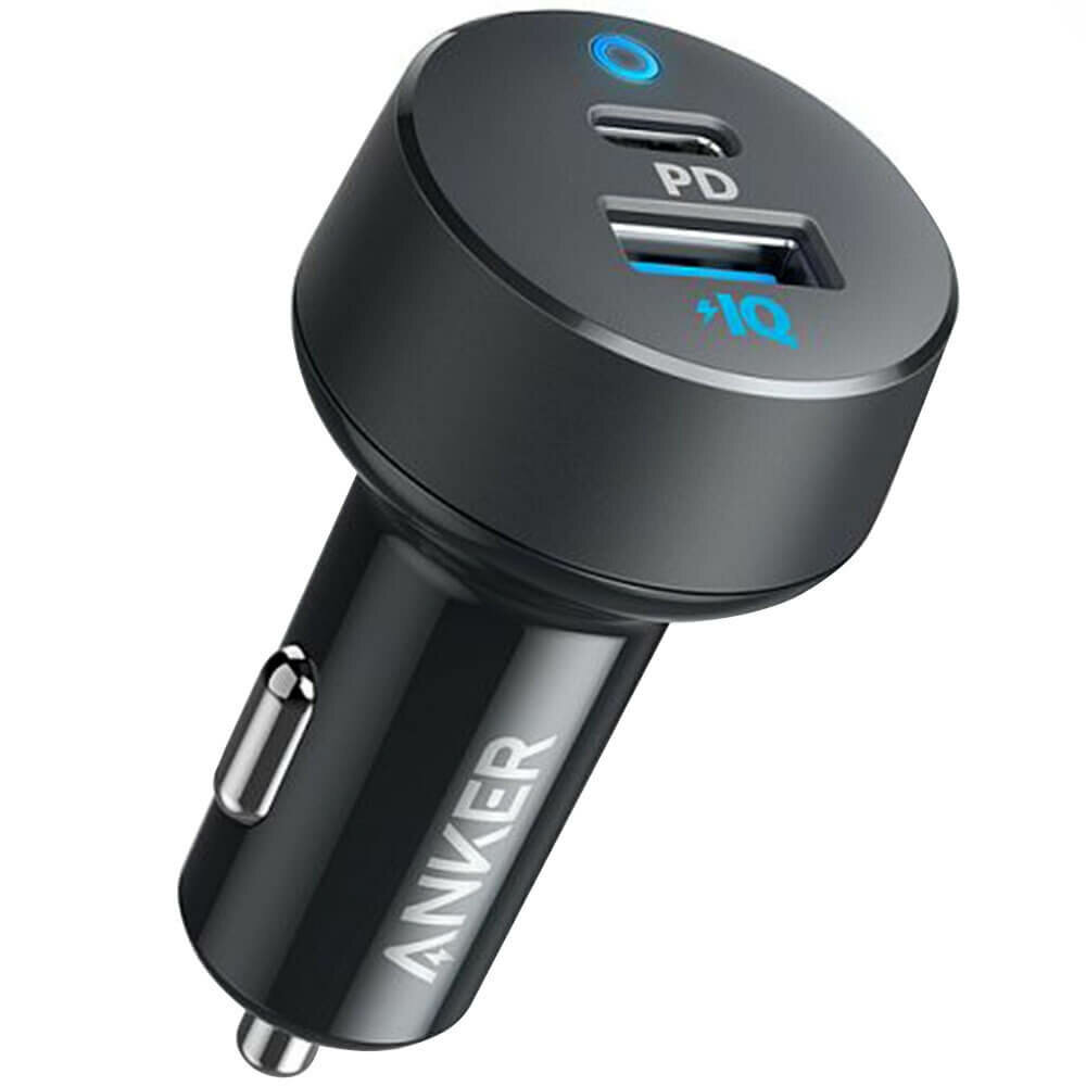 Автомобильная зарядка Anker PowerDrive PD+2 18W USB-C + 15W USB-A Черный