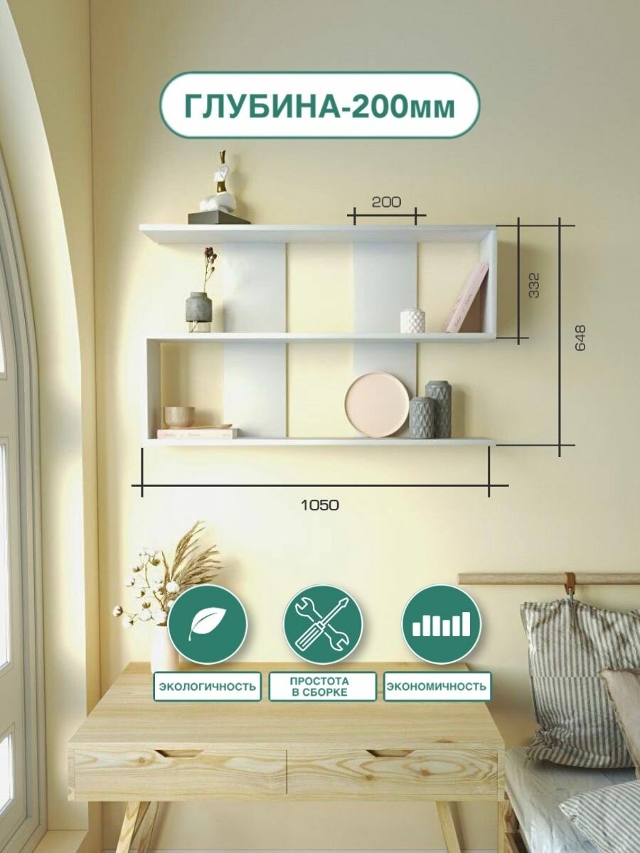 фото Полка для книг Императ, на стену