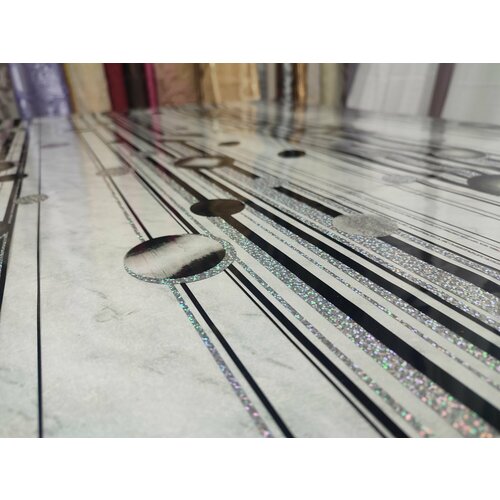 Силиконовая скатерть на стол 80х240 гибкое стекло прозрачная бамбук