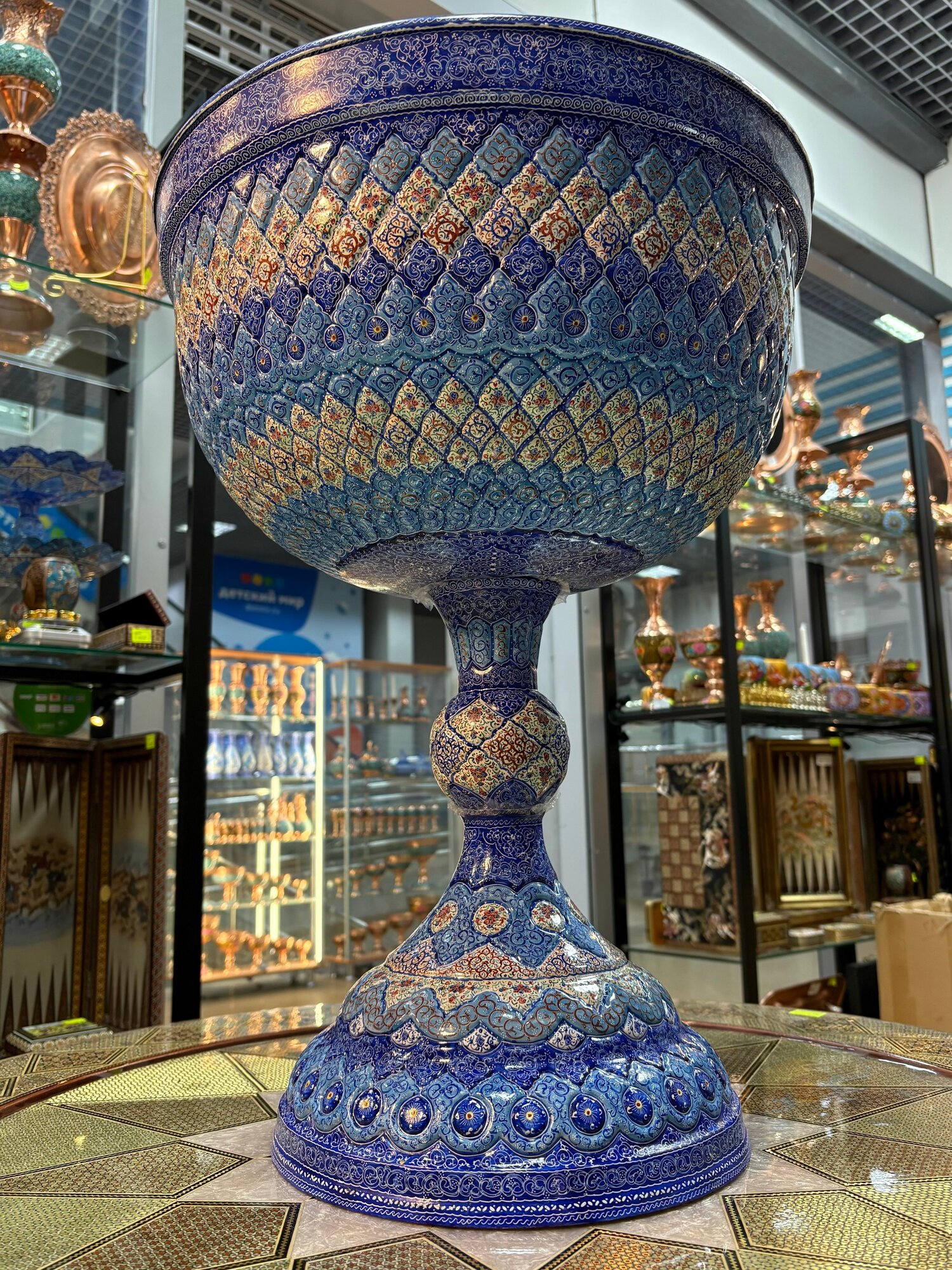 Кубок Персидский базар "Минакари Иран", медный, с эмалью — фото 1