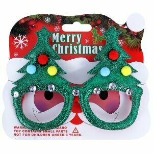 Очки карнавальные Елочка полиэстер пластик