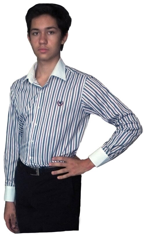 Школьная рубашка TUGI, размер 176, белый, красный