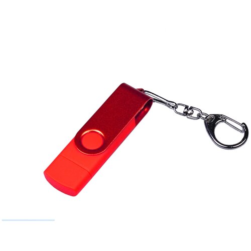 Поворотная флешка 3-в-1 (64 Гб / GB USB 2.0/USB Type-C/microUSB Красный/Red OTG-3-in-1_TypeC_031 под нанесение логотипа оптом) usb флеш накопитель hama 00182495 usb 3 0 type c 64 gb