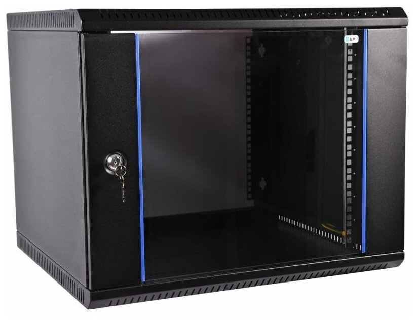 Цмо Шкаф телекоммуникационный настенный разборный 15U 600х520 дверь стекло цвет черный ШРН-Э-15.500-9005 1 коробка