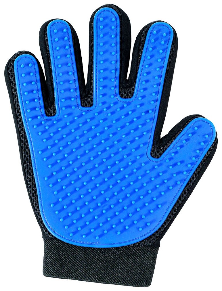 Перчатка/щетка массажная для вычесывания шерсти животных ZooOne, синяя 23х17см, (синяя), 22019 - фотография № 2