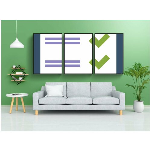 фото Набор модулных постеров для интерьера "буфер обмена, контрольный список, список" 60x90 см. в тубусе, без рамки lotsprints