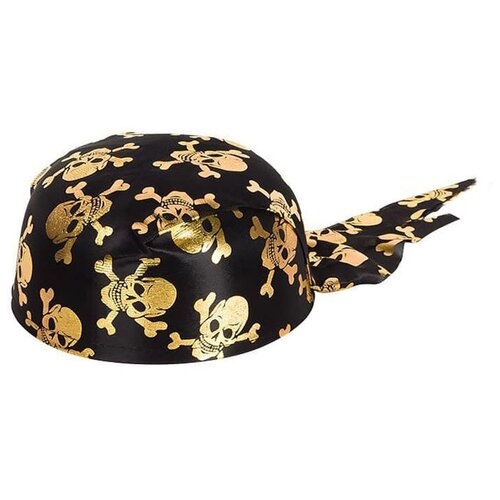 фото "карнавальная шляпа бандана пират, цвет черно-золотой, размер 57" нет бренда