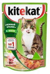 Kitekat Влажный корм для кошек «Нежный кролик» в желе 85г 10236430 0,085 кг 53168 (10 шт)