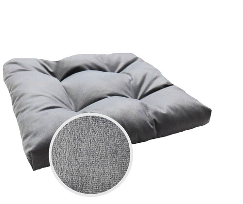 Подушка декоративная на стул велюр классика серый