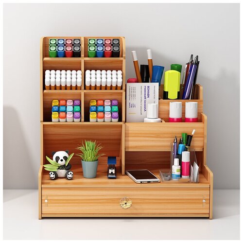 Обновленный органайзер для канцелярии на стол с ящиком и 11 отделами