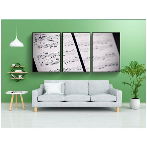 фото Набор модулных постеров для интерьера "ноты, примечание, музыка" 60x90 см. в тубусе, без рамки lotsprints