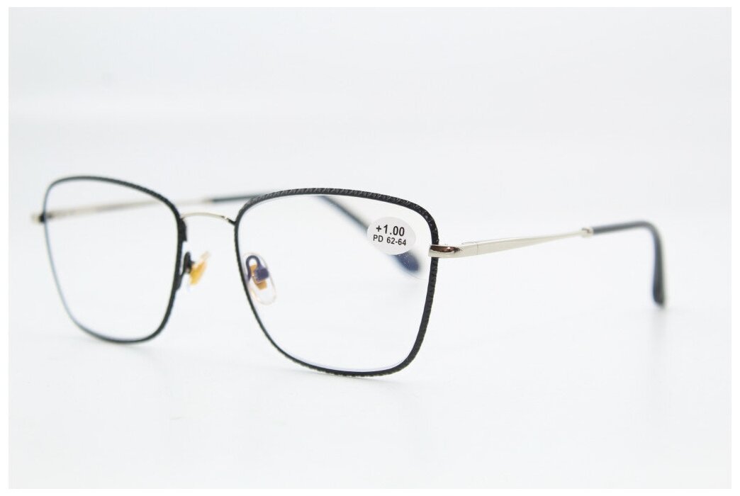 Готовые очки для зрения с покрытием "антиблик" (серебристые с черным)