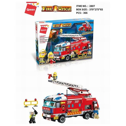 Конструктор Fire Rescue арт.2807 «Пожарная машина» 366 дет. конструктор quan guan fire rescue team 100044 пожарная команда 481 дет