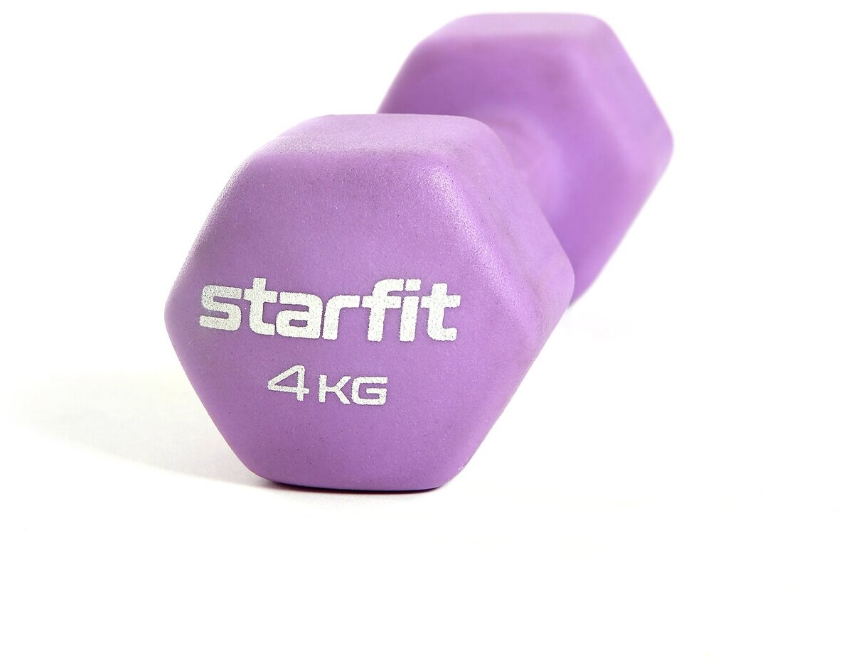 Гантель неопреновая Starfit Db-201 4 кг, фиолетовый пастель